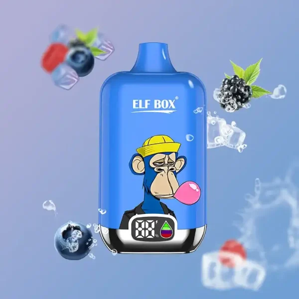ELF Box Digital 12K(12000) puffs LED Display 25ml E-liquid 0% 2% 3% 5% Nicotine Type-C Rechargeable Disposable Vape