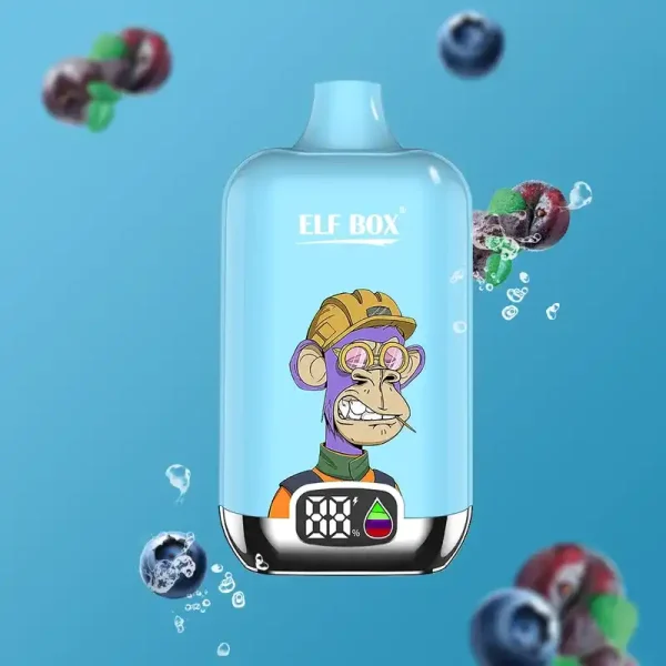 ELF Box Digital 12K(12000) puffs LED Display 25ml E-liquid 0% 2% 3% 5% Nicotine Type-C Rechargeable Disposable Vape