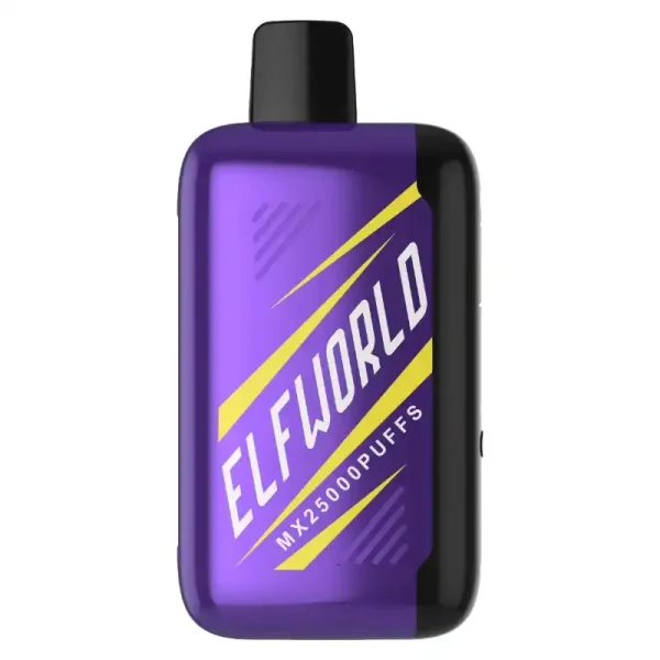 Elfworld MX25000 Puffs nicotine strengths: 0%, 2%, 3%, and 5% 3D LCD screen Display Disposable Vape