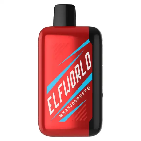 Elfworld MX25000 Puffs nicotine strengths: 0%, 2%, 3%, and 5% 3D LCD screen Display Disposable Vape
