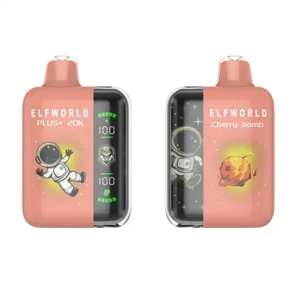 Elfworld PLUS 20000 Puffs nicotine strengths: 0%, 2%, 3%, and 5% LCD Screen Display 22ml e-liquid capacity Display Disposable Vape