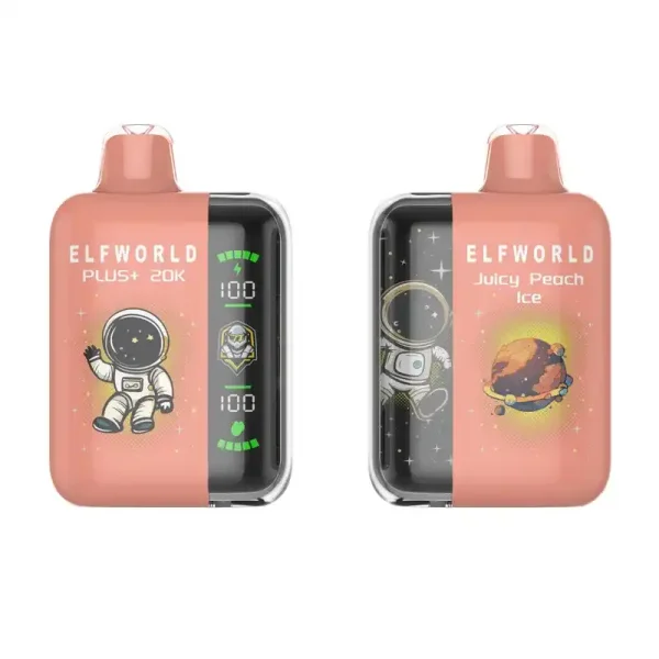 Elfworld PLUS 20000 Puffs nicotine strengths: 0%, 2%, 3%, and 5% LCD Screen Display 22ml e-liquid capacity Display Disposable Vape