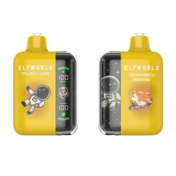 Elfworld PLUS 20000 Puffs nicotine strengths: 0%, 2%, 3%, and 5% LCD Screen Display 22ml e-liquid capacity Display Disposable Vape