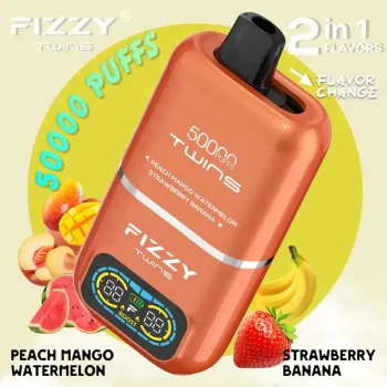 Fizzy Twins 50K (50000) Puffs Dual Flavors 50ML E-liquid Mesh Coil 850 mAh Battery 2% 5% Nicotine LCD Screen Disposable Vape – A New Era in Vaping Innovation