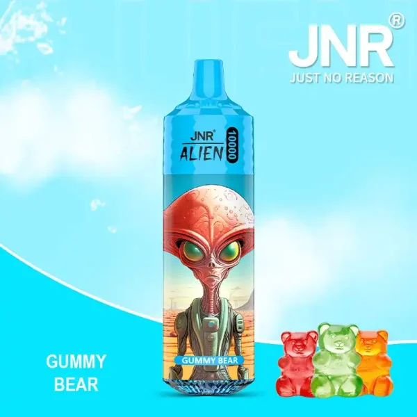JNR Alien 10K (10000) Puffs 2% 5% Nicotine 20ML E-liquid 850mAh Rechargeable Battery LED (RGB) Lights Disposable Vape