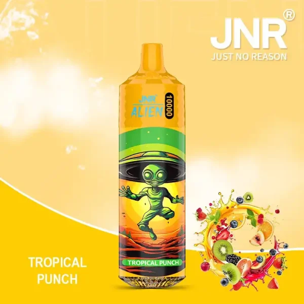 JNR Alien 10K (10000) Puffs 2% 5% Nicotine 20ML E-liquid 850mAh Rechargeable Battery LED (RGB) Lights Disposable Vape