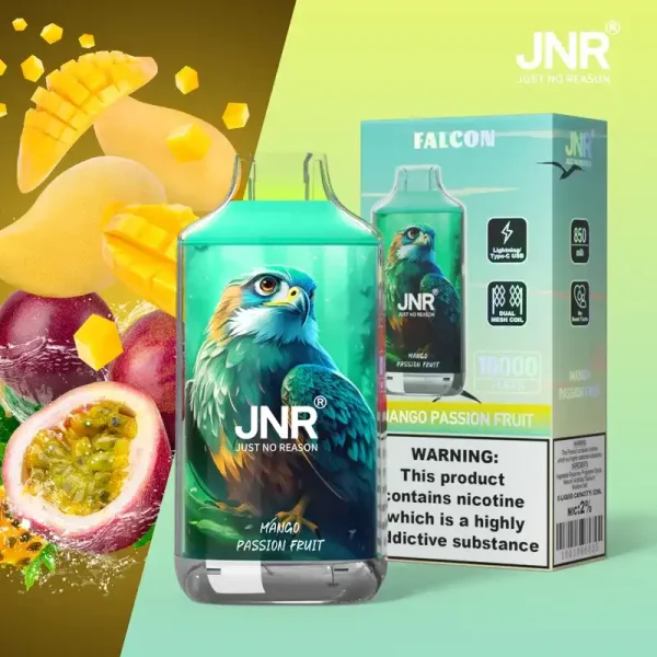 JNR Falcon Crystal 16K (16000) Puffs LED Display 2% 5% Nicotine 22ml E-liquid 850mAh Rechargeable Battery Disposable Vape