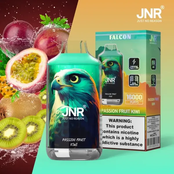 JNR Falcon Crystal 16K (16000) Puffs LED Display 2% 5% Nicotine 22ml E-liquid 850mAh Rechargeable Battery Disposable Vape