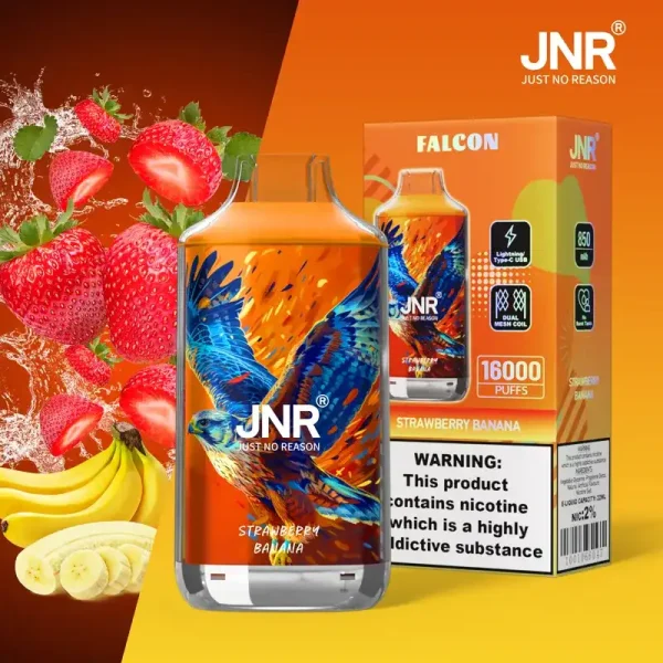 JNR Falcon Crystal 16K (16000) Puffs LED Display 2% 5% Nicotine 22ml E-liquid 850mAh Rechargeable Battery Disposable Vape
