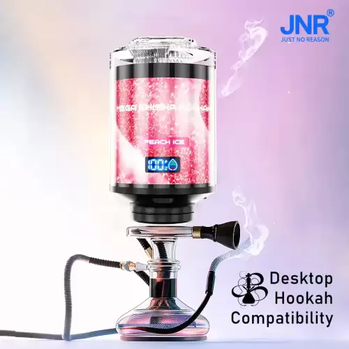 JNR Mega Shisha Hookah 100K (100000) Puffs 2% 5% Nicotine 2200mAh Rechargeable Battery Direct-to-Lung (DTL) Vaping 60mL E-liquid Ultimate Vape