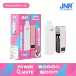 JNR Power Mate 30K (30000) Puffs 30ML E-liquid Smart LCD Screen 2% 5% Nicotine 5000mAh Power Bank Battery Disposable Vape
