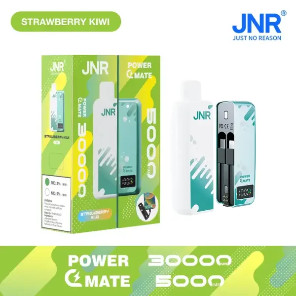 JNR Power Mate 30K (30000) Puffs 30ML E-liquid Smart LCD Screen 2% 5% Nicotine 5000mAh Power Bank Battery Disposable Vape