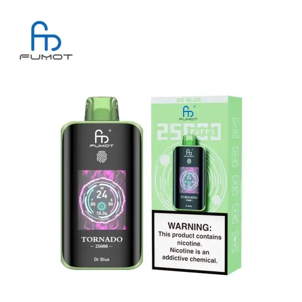 RandM Fumot Tornado 25K (25000) Puffs 3D Curved Screen 2% 5% Nicotine 700mAh Rechargeable Battery  Touch Switch Disposable Vape
