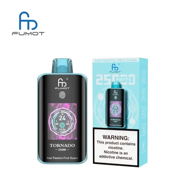 RandM Fumot Tornado 25K (25000) Puffs 3D Curved Screen 2% 5% Nicotine 700mAh Rechargeable Battery  Touch Switch Disposable Vape
