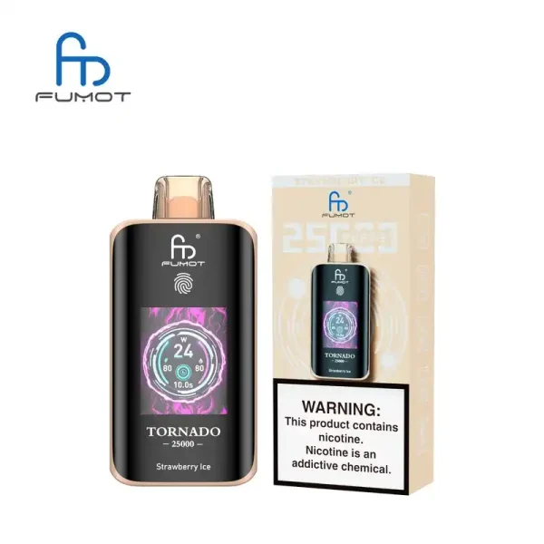 RandM Fumot Tornado 25K (25000) Puffs 3D Curved Screen 2% 5% Nicotine 700mAh Rechargeable Battery  Touch Switch Disposable Vape