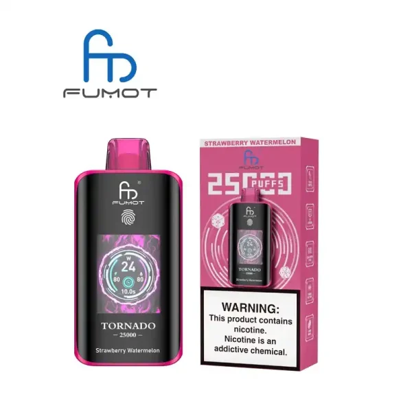 RandM Fumot Tornado 25K (25000) Puffs 3D Curved Screen 2% 5% Nicotine 700mAh Rechargeable Battery  Touch Switch Disposable Vape