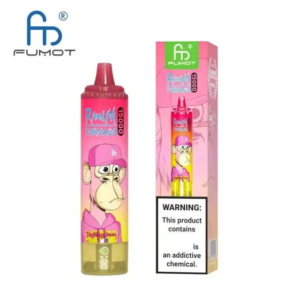 RandM Tornado 15K (15000) Puffs LED Display 25ml E-liquid 850mAh Rechargeable Battery 2% 5% Nicotine Disposable Vape