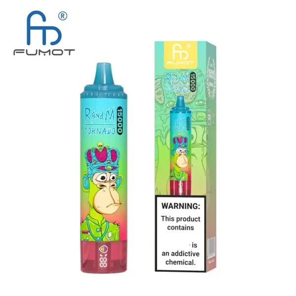 RandM Tornado 15K (15000) Puffs LED Display 25ml E-liquid 850mAh Rechargeable Battery 2% 5% Nicotine Disposable Vape