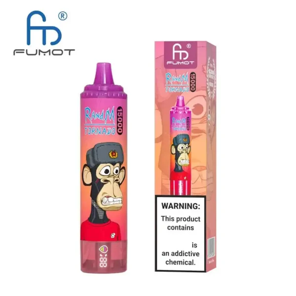 RandM Tornado 15K (15000) Puffs LED Display 25ml E-liquid 850mAh Rechargeable Battery 2% 5% Nicotine Disposable Vape