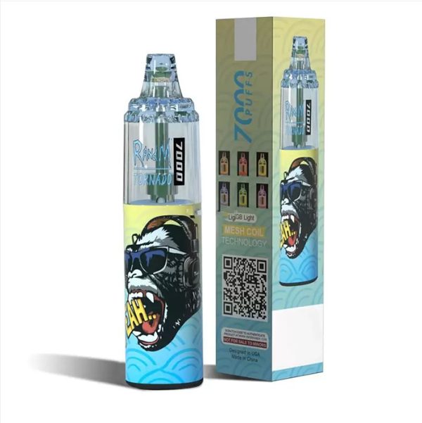 RandM Tornado 7K (7000) Puffs 14ml E-liquid 850mAh Battery 2% 5% Nicotine Rechargeable (type-C) Disposable Vape