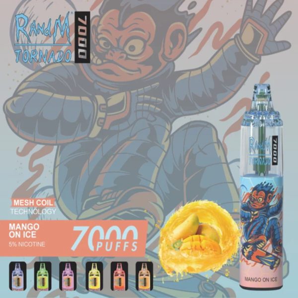 RandM Tornado 7K (7000) Puffs 14ml E-liquid 850mAh Battery 2% 5% Nicotine Rechargeable (type-C) Disposable Vape