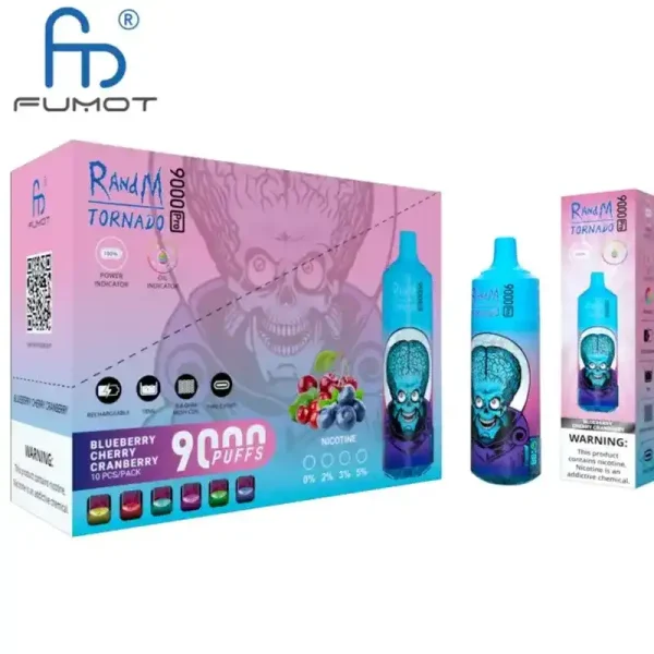 RandM Tornado 9K (9000) Puffs 850mAh Battery 18ml E-juice 2% 5% Nicotine RGB Light Disposable Vape
