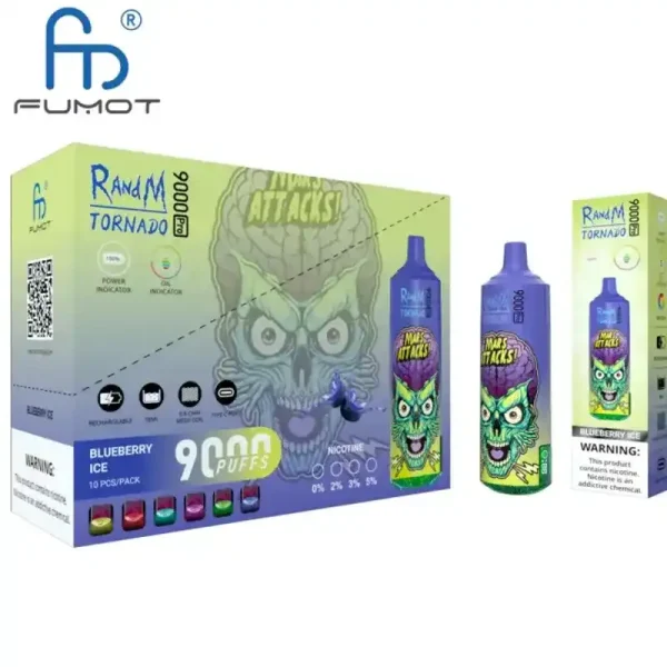 RandM Tornado 9K (9000) Puffs 850mAh Battery 18ml E-juice 2% 5% Nicotine RGB Light Disposable Vape