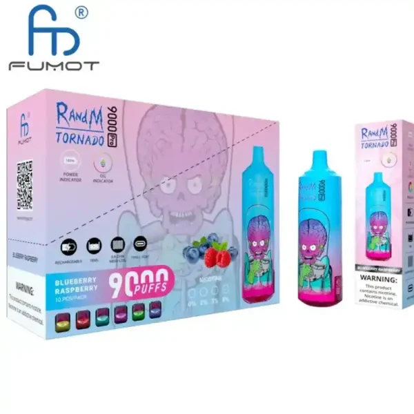 RandM Tornado 9K (9000) Puffs 850mAh Battery 18ml E-juice 2% 5% Nicotine RGB Light Disposable Vape