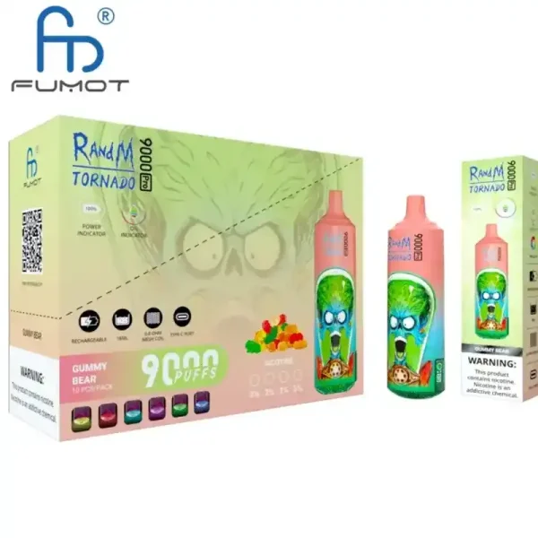 RandM Tornado 9K (9000) Puffs 850mAh Battery 18ml E-juice 2% 5% Nicotine RGB Light Disposable Vape