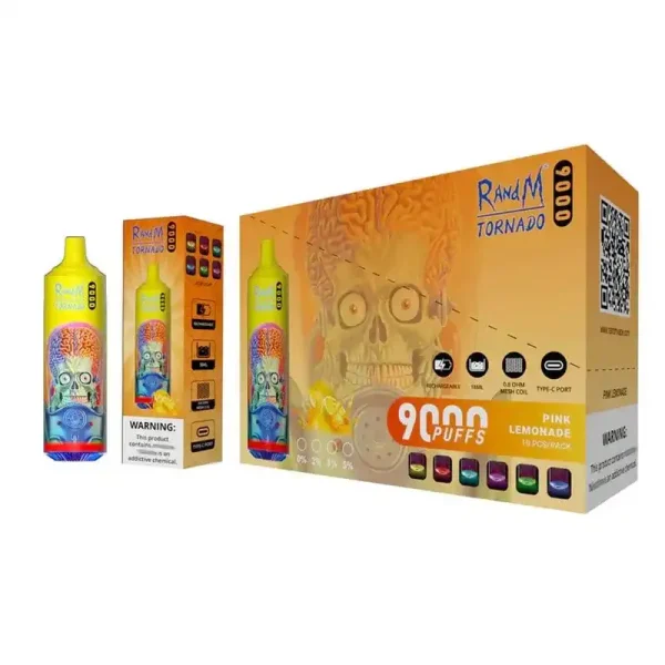 RandM Tornado 9K (9000) Puffs 850mAh Battery 18ml E-juice 2% 5% Nicotine RGB Light Disposable Vape