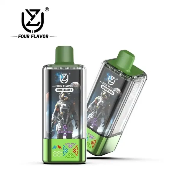 UZY Crystal 100k (100000) Puff (4in 1) Four Flavors 56ml E-Liquid 650mAh Battery Rechargeable 0% 2% 3% 5% Nicotine Disposable Vape