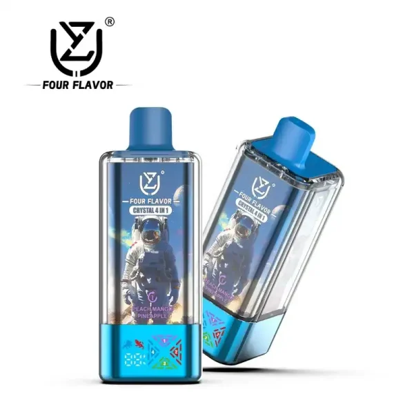 UZY Crystal 100k (100000) Puff (4in 1) Four Flavors 56ml E-Liquid 650mAh Battery Rechargeable 0% 2% 3% 5% Nicotine Disposable Vape