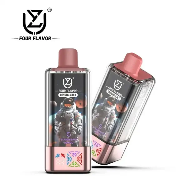 UZY Crystal 100k (100000) Puff (4in 1) Four Flavors 56ml E-Liquid 650mAh Battery Rechargeable 0% 2% 3% 5% Nicotine Disposable Vape