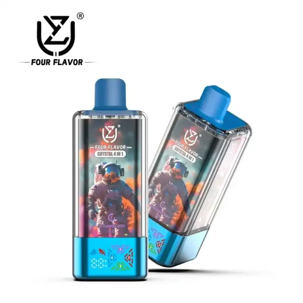 UZY Crystal 100k (100000) Puff (4in 1) Four Flavors 56ml E-Liquid 650mAh Battery Rechargeable 0% 2% 3% 5% Nicotine Disposable Vape