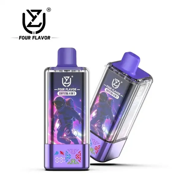 UZY Crystal 100k (100000) Puff (4in 1) Four Flavors 56ml E-Liquid 650mAh Battery Rechargeable 0% 2% 3% 5% Nicotine Disposable Vape