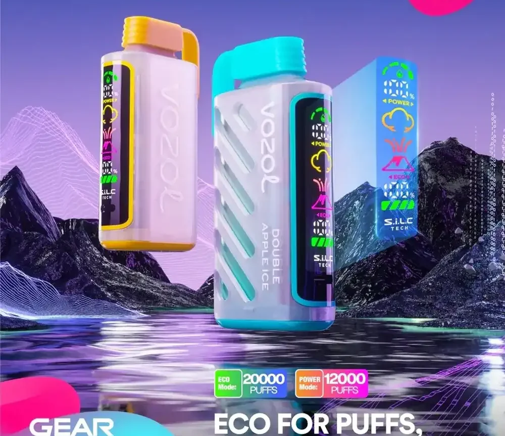 Vozol Gear Power 20K (20000) Puffs Full Screen Display 20mL E-liquid 2% 5% Nicotine USB Type-C Charging Disposable Vape
