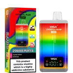WGA Crystal Plus 20k (20000) Puffs Switchable Taste Function Dual Flavors 2% 5% Nicotine Adjustable Airflow Disposable Vape