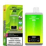 WGA Crystal Plus 20k (20000) Puffs Switchable Taste Function Dual Flavors 2% 5% Nicotine Adjustable Airflow Disposable Vape