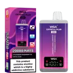 WGA Crystal Plus 20k (20000) Puffs Switchable Taste Function Dual Flavors 2% 5% Nicotine Adjustable Airflow Disposable Vape