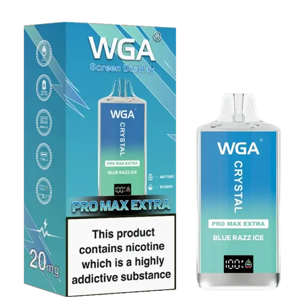 WGA Crystal Pro Max Extra 15K (15000) Puffs Adjustable Airflow 650mAh Battery Type-C Charging 20ml Capacity 2% 5% Nicotine Disposable Vape