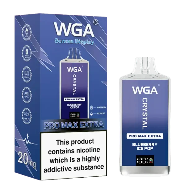 WGA Crystal Pro Max Extra 15K (15000) Puffs Adjustable Airflow 650mAh Battery Type-C Charging 20ml Capacity 2% 5% Nicotine Disposable Vape