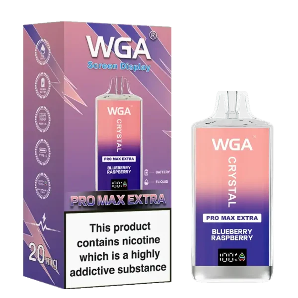 WGA Crystal Pro Max Extra 15K (15000) Puffs Adjustable Airflow 650mAh Battery Type-C Charging 20ml Capacity 2% 5% Nicotine Disposable Vape