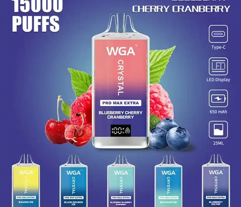 WGA Crystal Pro Max Extra 15K (15000) Puffs Adjustable Airflow 650mAh Battery Type-C Charging 20ml Capacity 2% 5% Nicotine Disposable Vape 9 WGA Crystal Pro Max Extra 15K (15000) Puffs Adjustable Airflow 650mAh Battery Type-C Charging 20ml Capacity 2% 5% Nicotine Disposable Vape