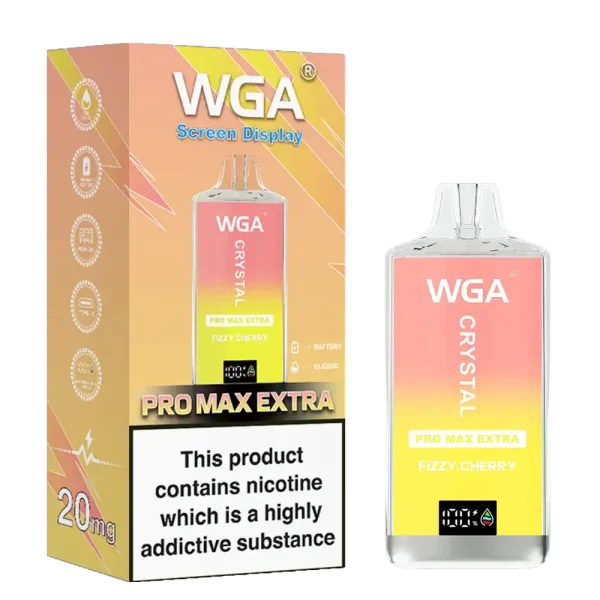 WGA Crystal Pro Max Extra 15K (15000) Puffs Adjustable Airflow 650mAh Battery Type-C Charging 20ml Capacity 2% 5% Nicotine Disposable Vape