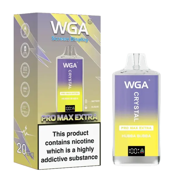 WGA Crystal Pro Max Extra 15K (15000) Puffs Adjustable Airflow 650mAh Battery Type-C Charging 20ml Capacity 2% 5% Nicotine Disposable Vape