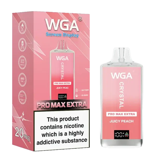 WGA Crystal Pro Max Extra 15K (15000) Puffs Adjustable Airflow 650mAh Battery Type-C Charging 20ml Capacity 2% 5% Nicotine Disposable Vape