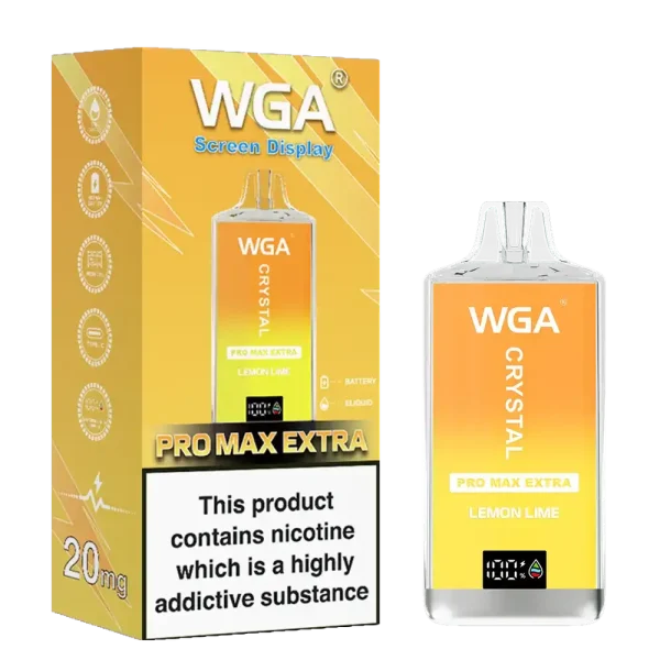 WGA Crystal Pro Max Extra 15K (15000) Puffs Adjustable Airflow 650mAh Battery Type-C Charging 20ml Capacity 2% 5% Nicotine Disposable Vape