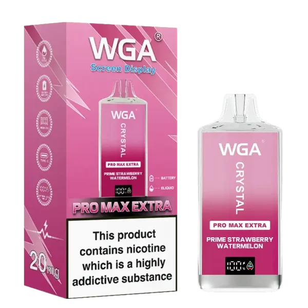 WGA Crystal Pro Max Extra 15K (15000) Puffs Adjustable Airflow 650mAh Battery Type-C Charging 20ml Capacity 2% 5% Nicotine Disposable Vape