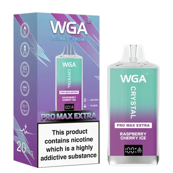 WGA Crystal Pro Max Extra 15K (15000) Puffs Adjustable Airflow 650mAh Battery Type-C Charging 20ml Capacity 2% 5% Nicotine Disposable Vape