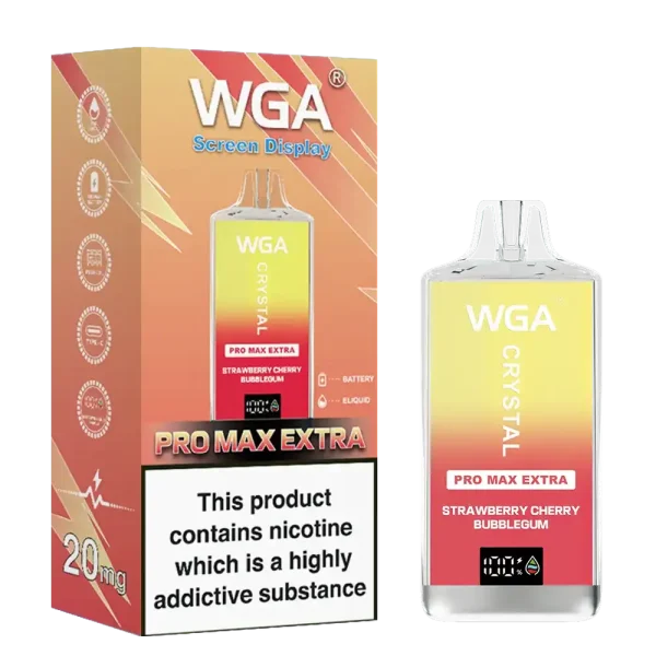 WGA Crystal Pro Max Extra 15K (15000) Puffs Adjustable Airflow 650mAh Battery Type-C Charging 20ml Capacity 2% 5% Nicotine Disposable Vape